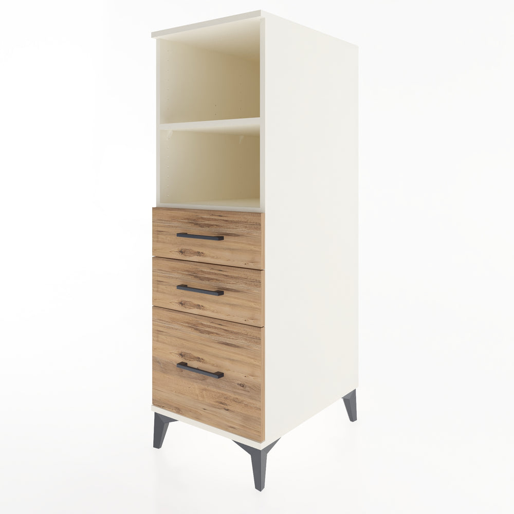 Woodntry Modular Cabinet Moonstone 44x59x122 cm with Drawers and Shelves CR72-1