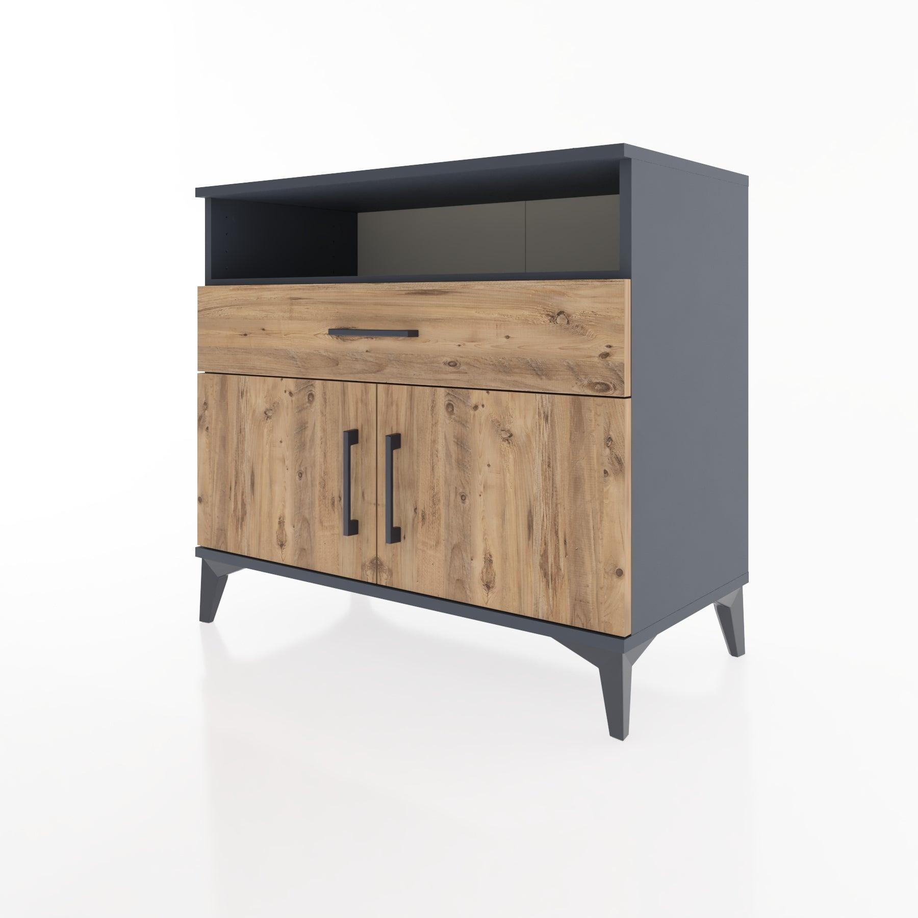 Woodntry Modüler Şifonyer Antrasit 88x44x68 cm Fonksiyonel F22-2