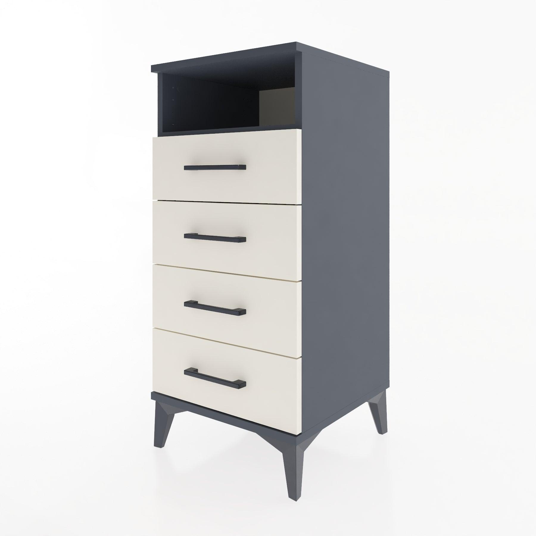 Woodntry Modular Nightstand Anthracite 44x44x84 cm with Drawers and Shelves CR22-2