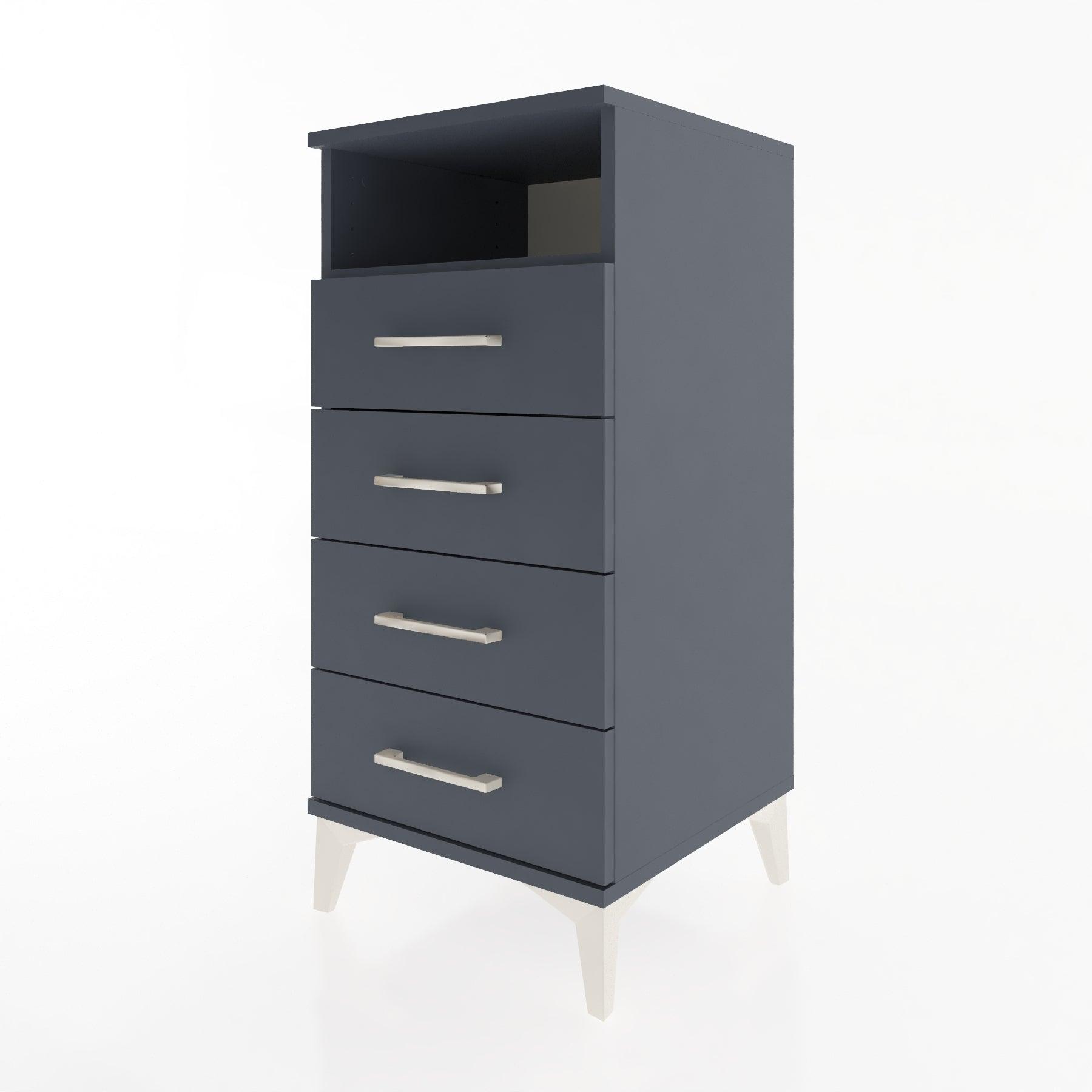 Woodntry Modular Nightstand Anthracite 44x44x84 cm with Drawers and Shelves CR22-2
