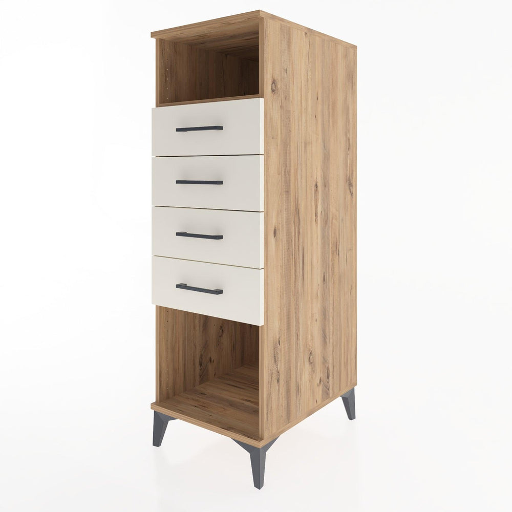 Woodntry Modüler Dolap Çam 44x30x122 cm Çekmeceli ve Raflı CR122-3