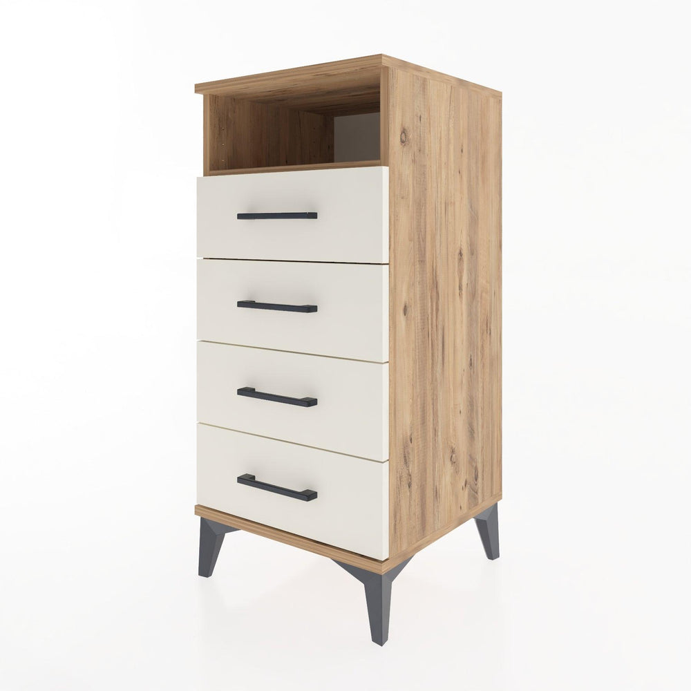 Woodntry Modular Nightstand Pine 44x44x84 cm with Drawers and Shelves CR22-3