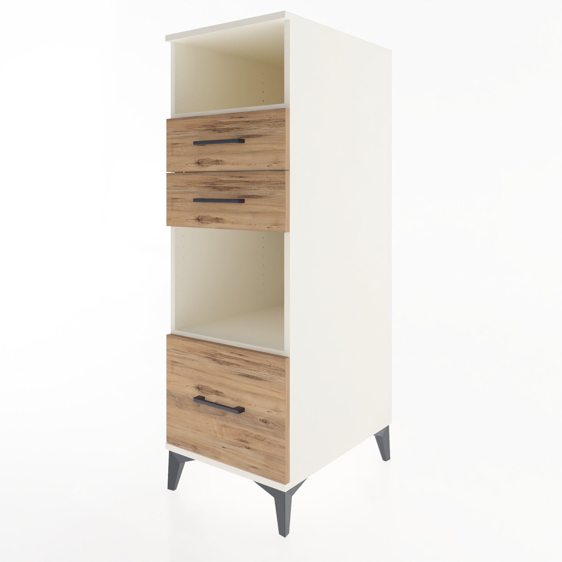 Woodntry Modüler Dolap Aytaşı 44x59x122 cm Çekmeceli ve Raflı CR73-1