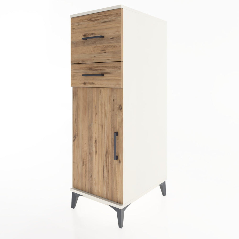 Woodntry Modular Cabinet Moonstone 44x30x122 cm with Doors and Drawers KC23-1
