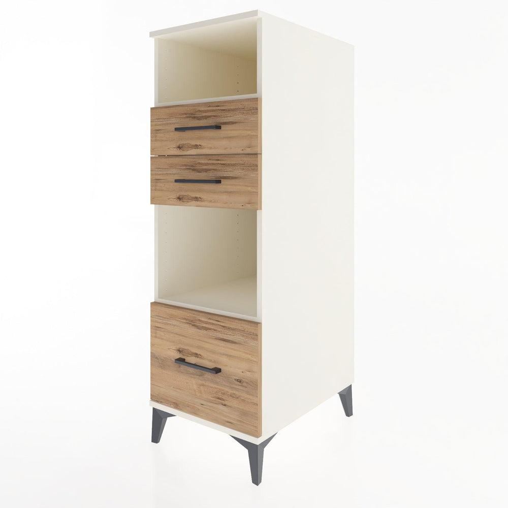 Woodntry Modular Cabinet Moonstone 44x30x122 cm with Drawers and Shelves CR73-1
