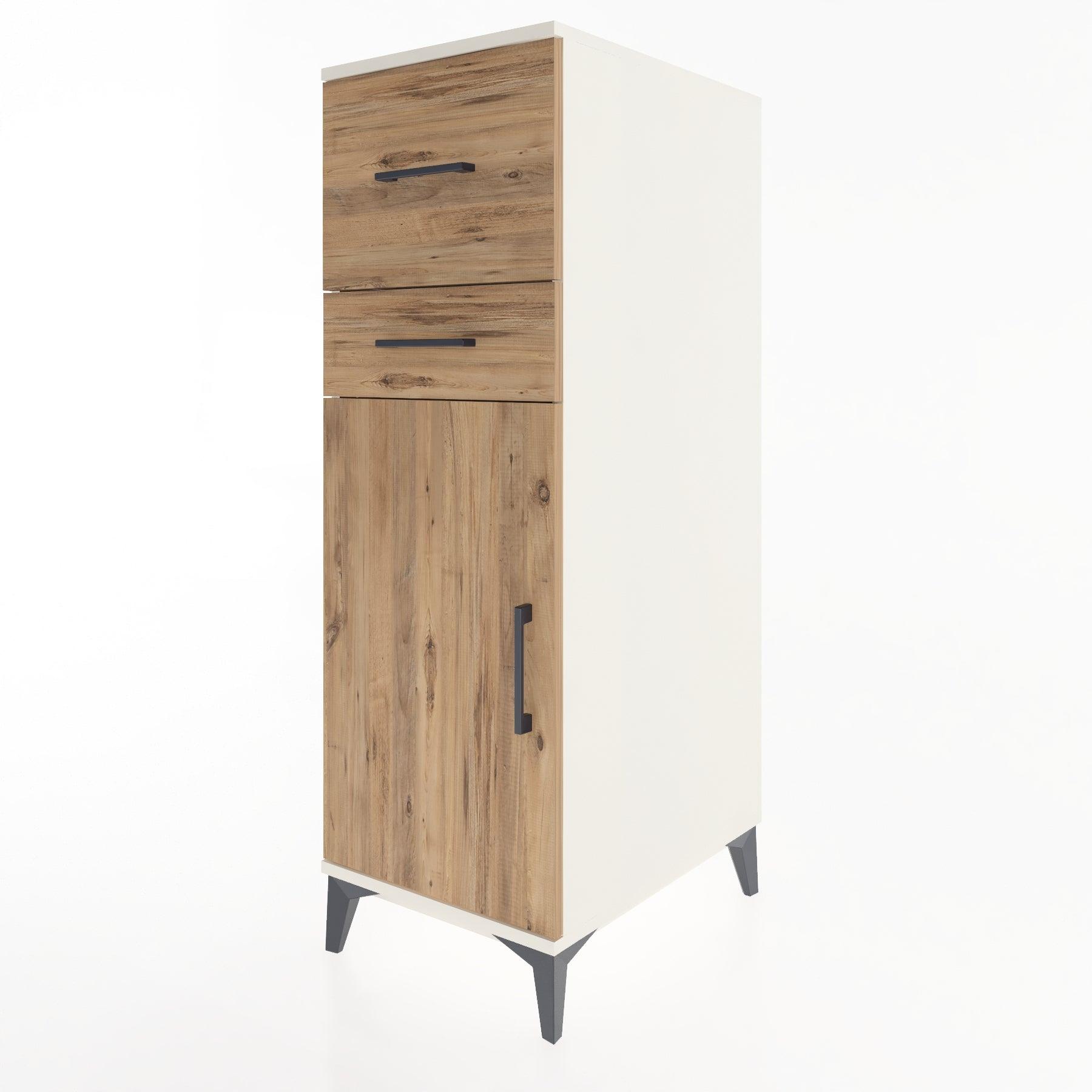 Woodntry Modular Cabinet Moonstone 44x59x122 cm with Doors and Drawers KC123-1