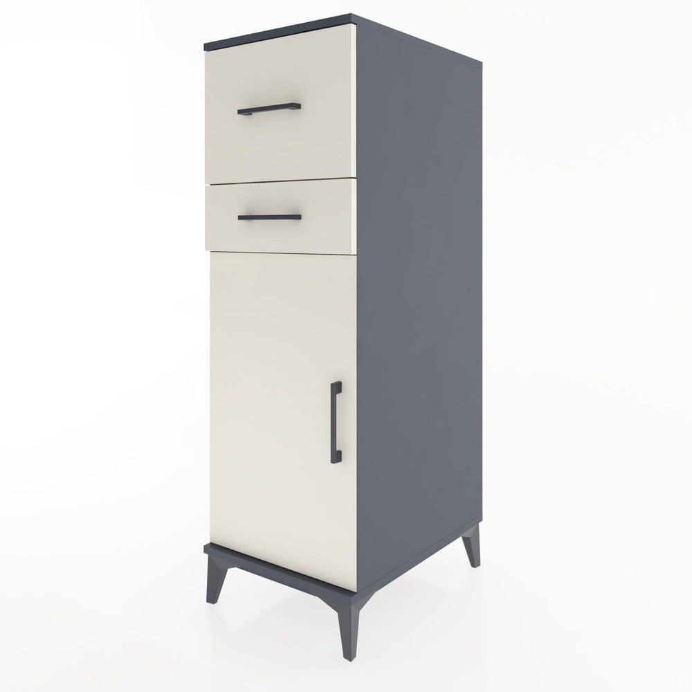 Woodntry Modular Cabinet Anthracite 44x30x122 cm with Doors and Drawers KC23-2