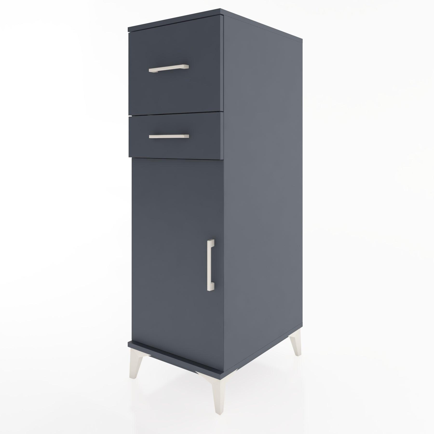 Woodntry Modular Cabinet Anthracite 44x30x122 cm with Doors and Drawers KC23-2