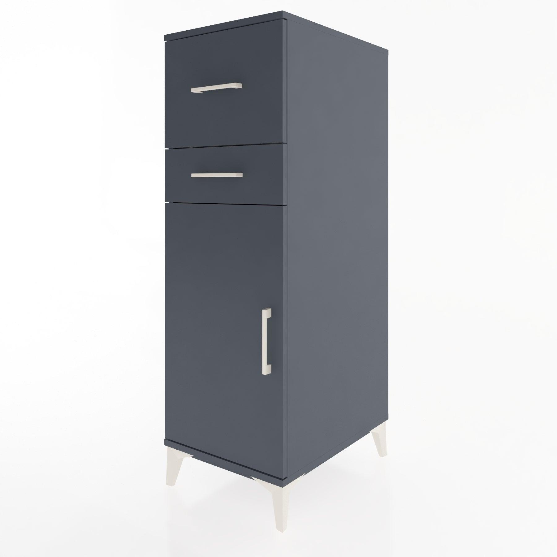 Woodntry Modular Cabinet Anthracite 44x59x122 cm with Doors and Drawers KC123-2