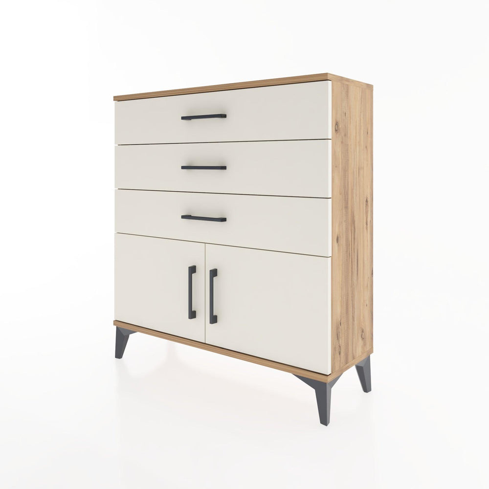 Woodntry Modüler Şifonyer Çam 88x30x84 cm Kapaklı ve Çekmeceli KC23-3