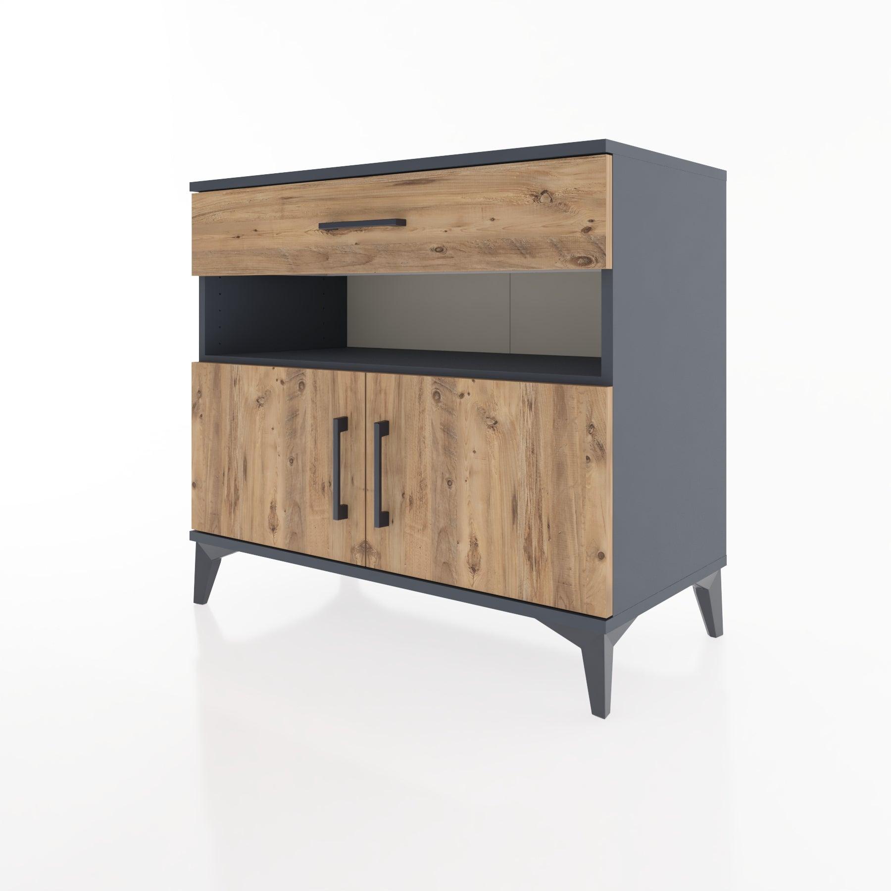 Woodntry Modüler Şifonyer Antrasit 88x44x68 cm Fonksiyonel F24-2
