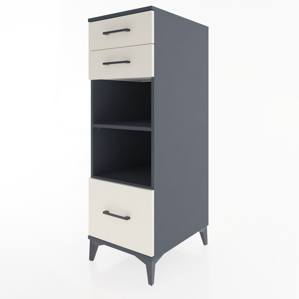 Woodntry Modular Cabinet Anthracite 44x59x122 cm with Drawers and Shelves CR74-2
