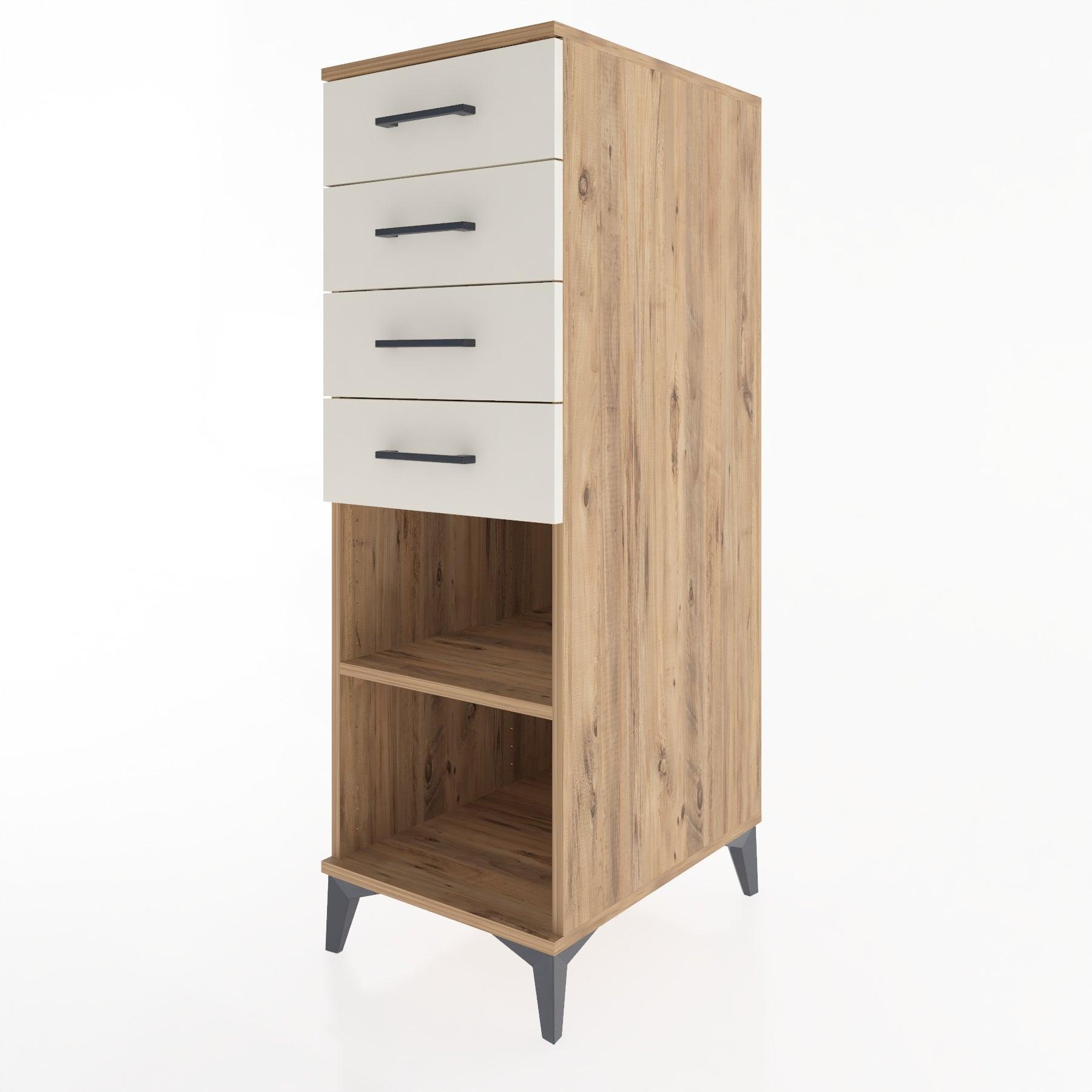 Woodntry Modular Cabinet Pine 44x59x122 cm with Drawers and Shelves CR124-3