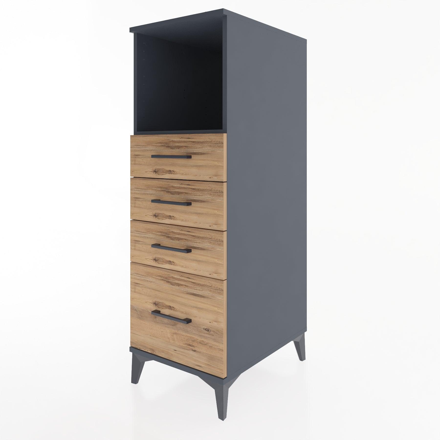 Woodntry Modular Cabinet Anthracite 44x30x122 cm with Drawers and Shelves CR75-2