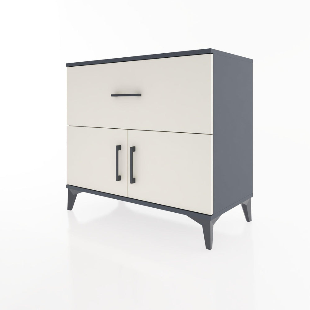 Woodntry Modüler Şifonyer Antrasit 88x44x68 cm Kapaklı ve Çekmeceli KC25-2