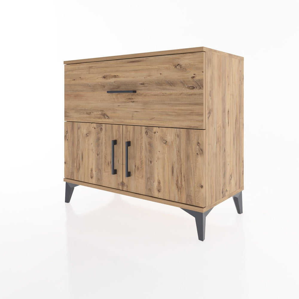 Woodntry Modüler Şifonyer Çam 88x44x68 cm Kapaklı ve Çekmeceli KC25-3