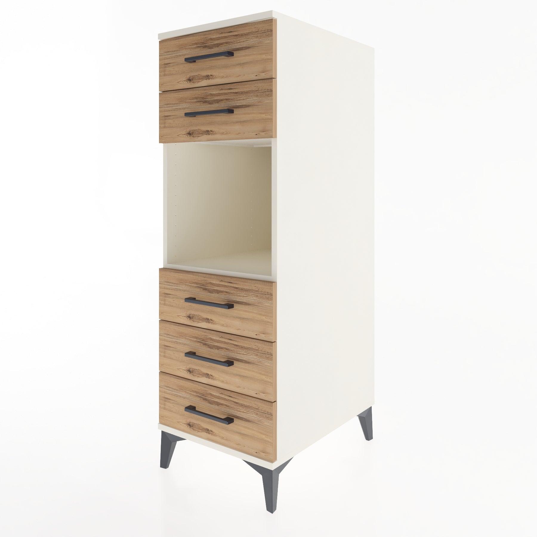Woodntry Modular Cabinet Moonstone 44x59x122 cm with Drawers and Shelves CR126-1