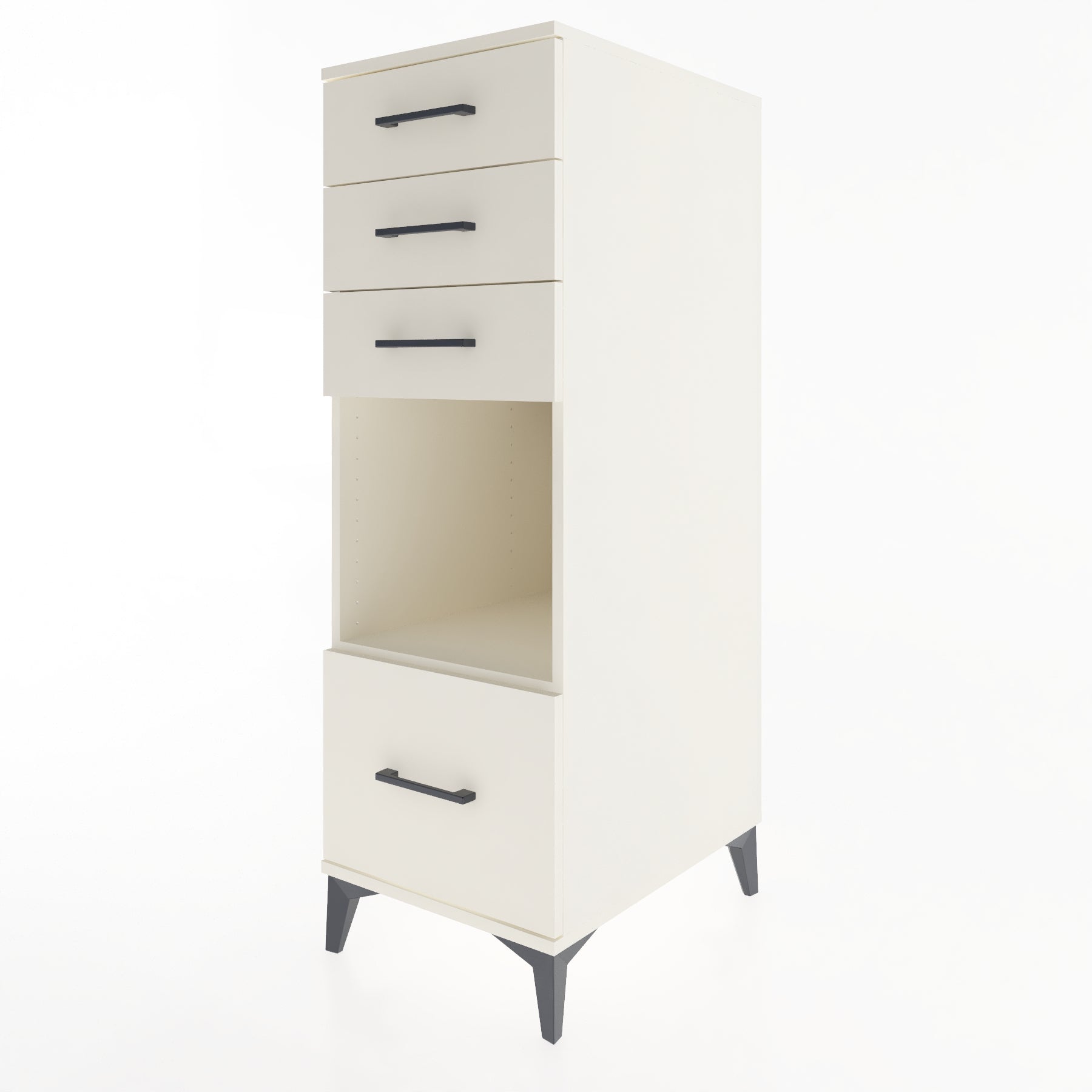Woodntry Modüler Dolap Aytaşı 44x59x122 cm Çekmeceli ve Raflı CR76-1