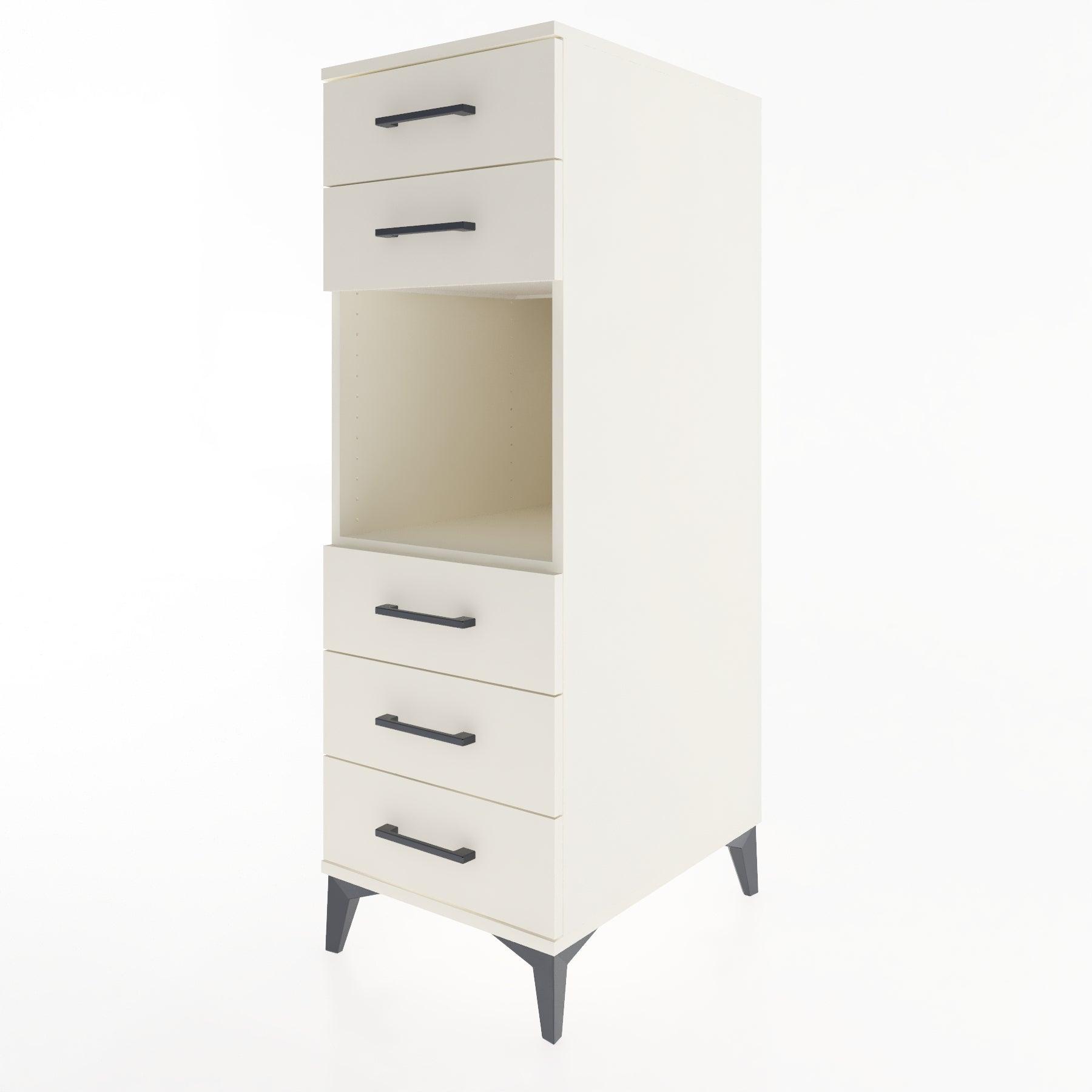 Woodntry Modular Cabinet Moonstone 44x59x122 cm with Drawers and Shelves CR126-1