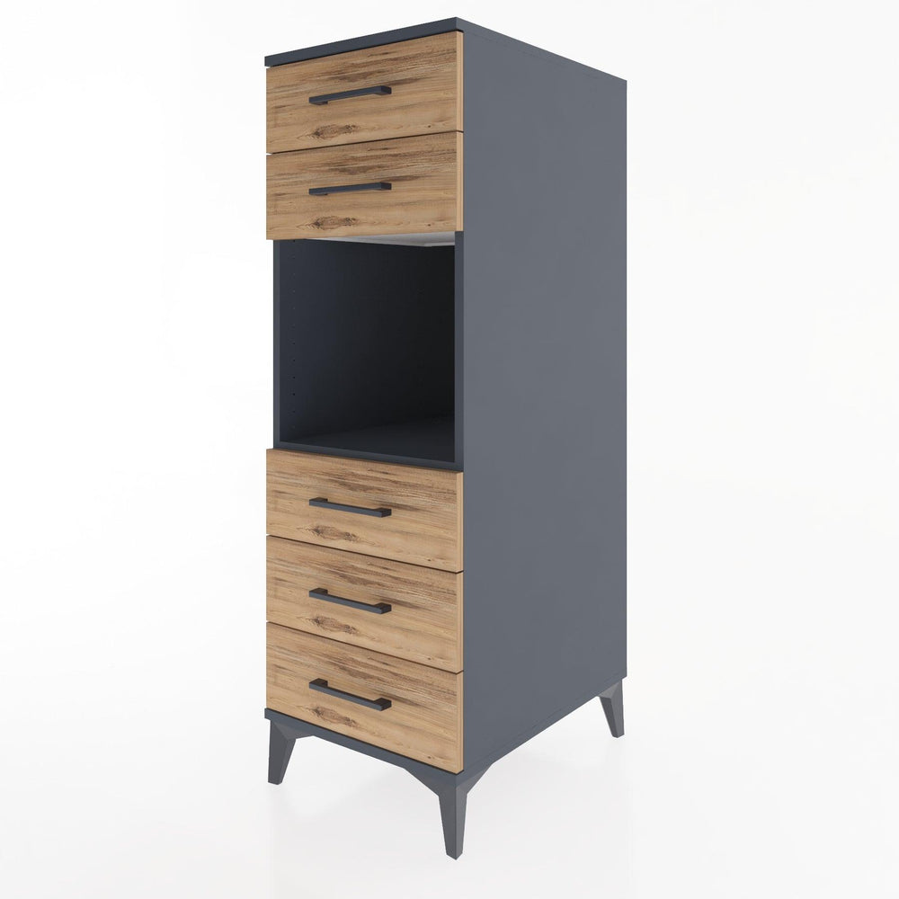 Woodntry Modular Cabinet Anthracite 44x59x122 cm with Drawers and Shelves CR126-2