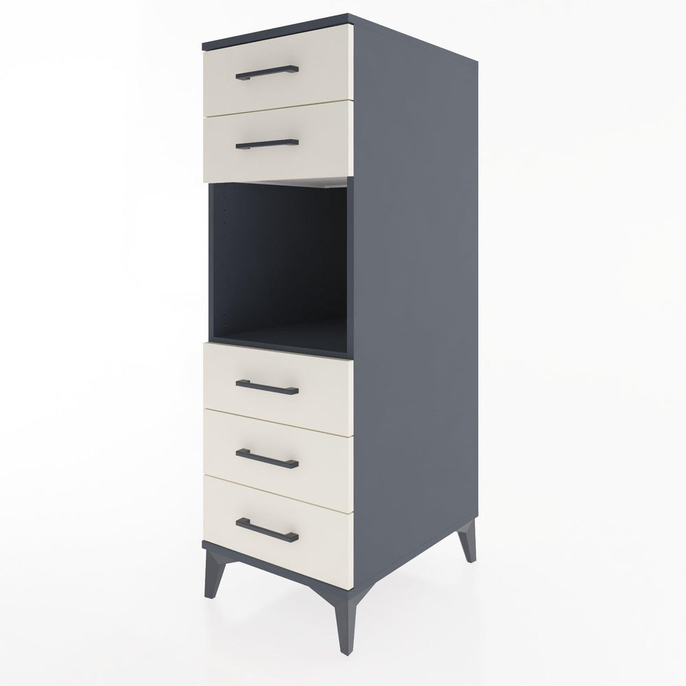 Woodntry Modular Cabinet Anthracite 44x59x122 cm with Drawers and Shelves CR126-2