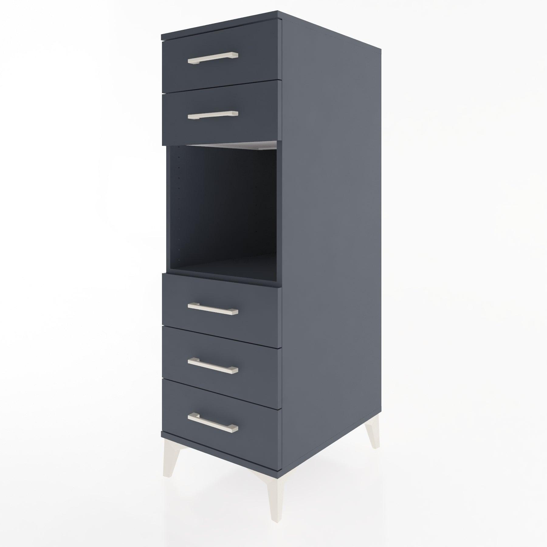 Woodntry Modular Cabinet Anthracite 44x59x122 cm with Drawers and Shelves CR126-2