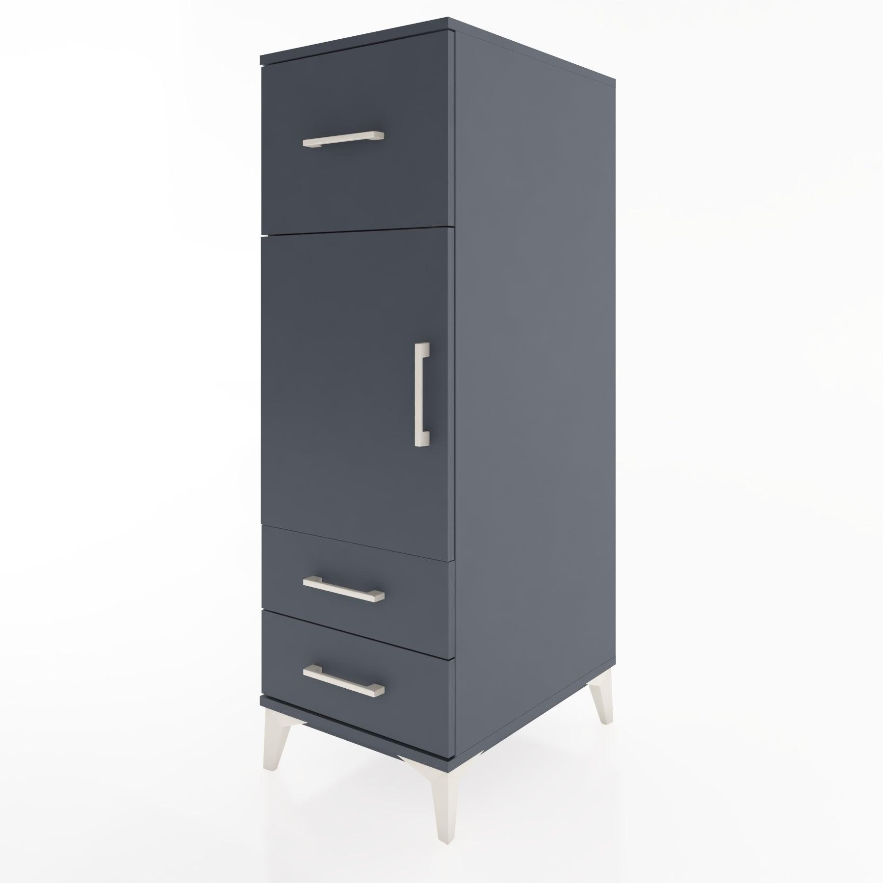 Woodntry Modular Cabinet Anthracite 44x30x122 cm with Doors and Drawers KC26-2