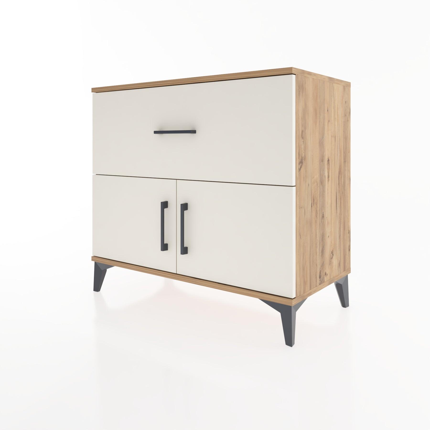 Woodntry Modüler Şifonyer Çam 88x44x68 cm Kapaklı ve Çekmeceli KC26-3