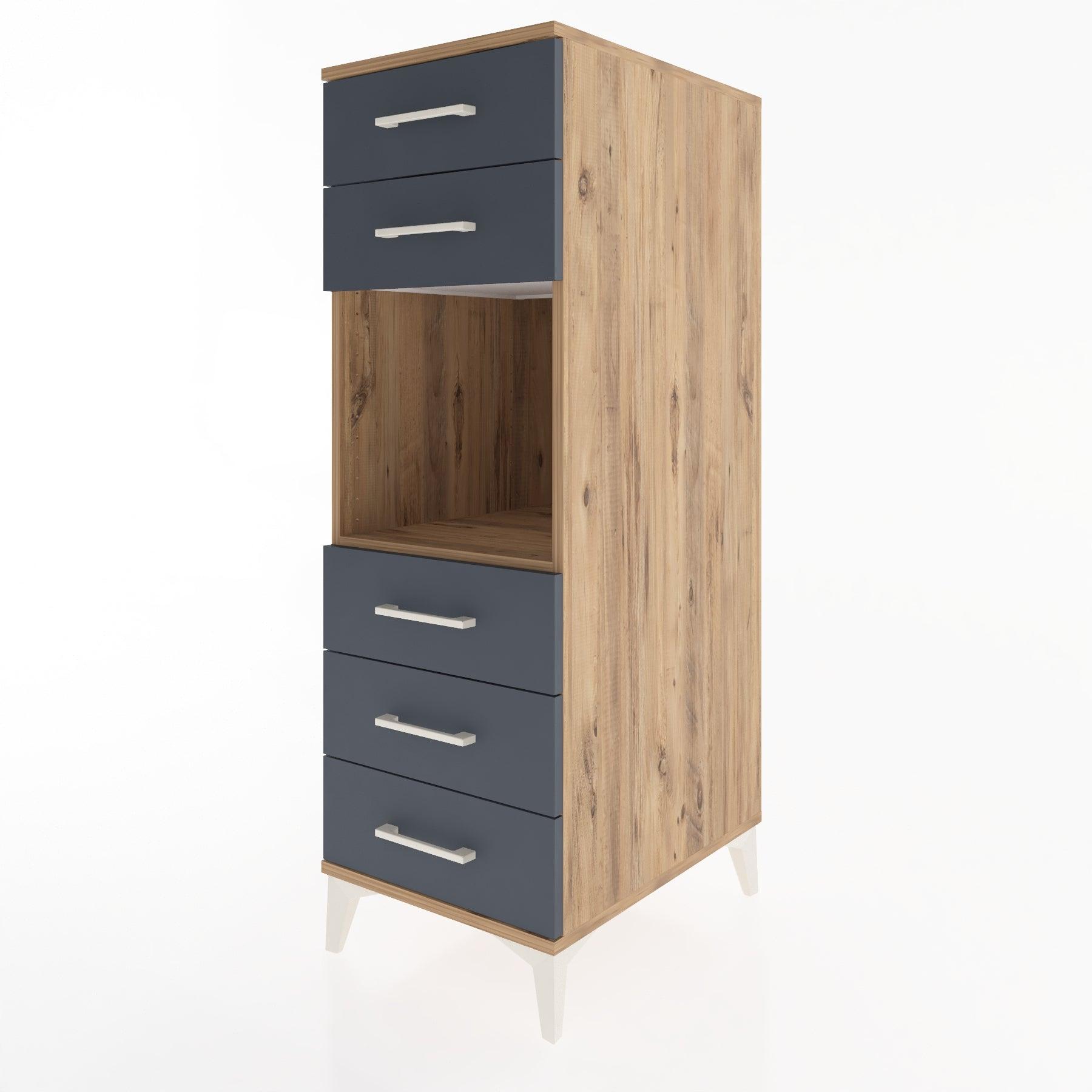Woodntry Modular Cabinet Pine 44x59x122 cm with Drawers and Shelves CR126-3