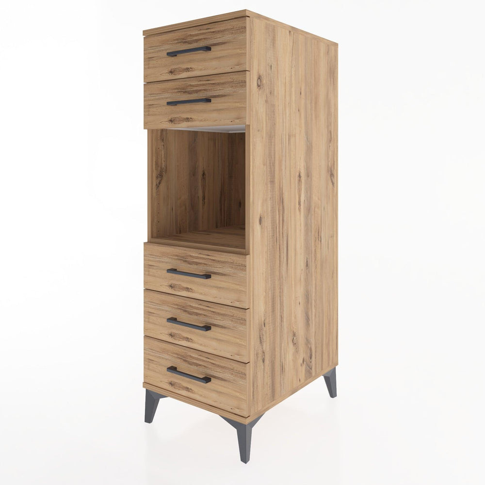 Woodntry Modular Cabinet Pine 44x59x122 cm with Drawers and Shelves CR126-3