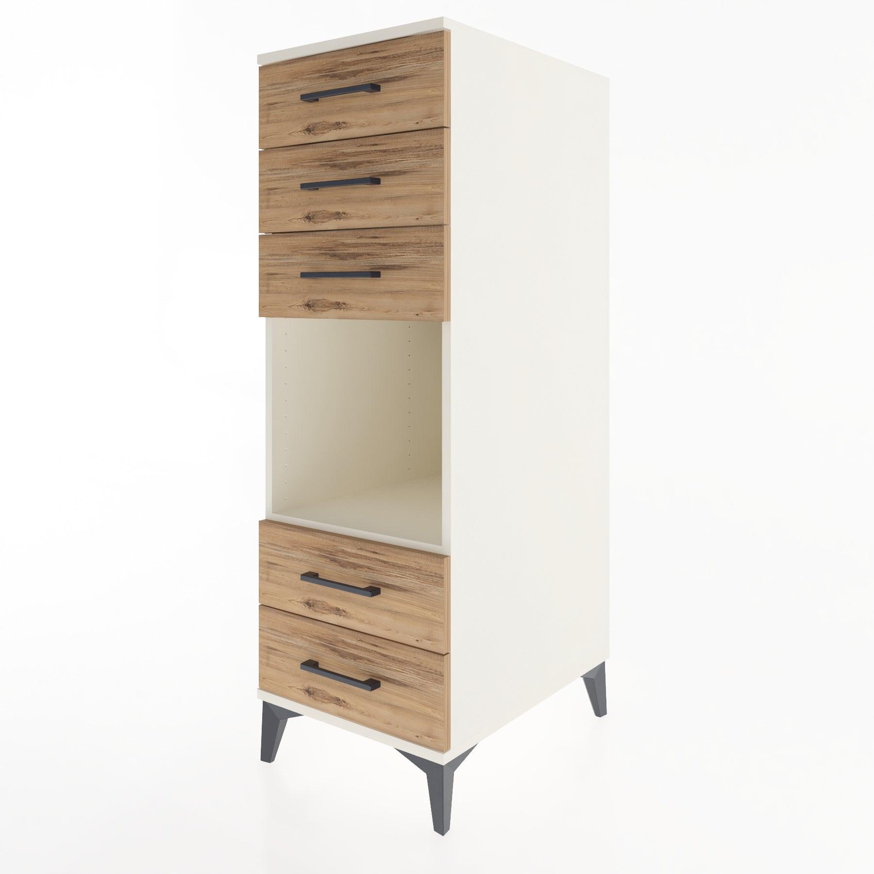 Woodntry Modular Cabinet Moonstone 44x59x122 cm with Drawers and Shelves CR127-1