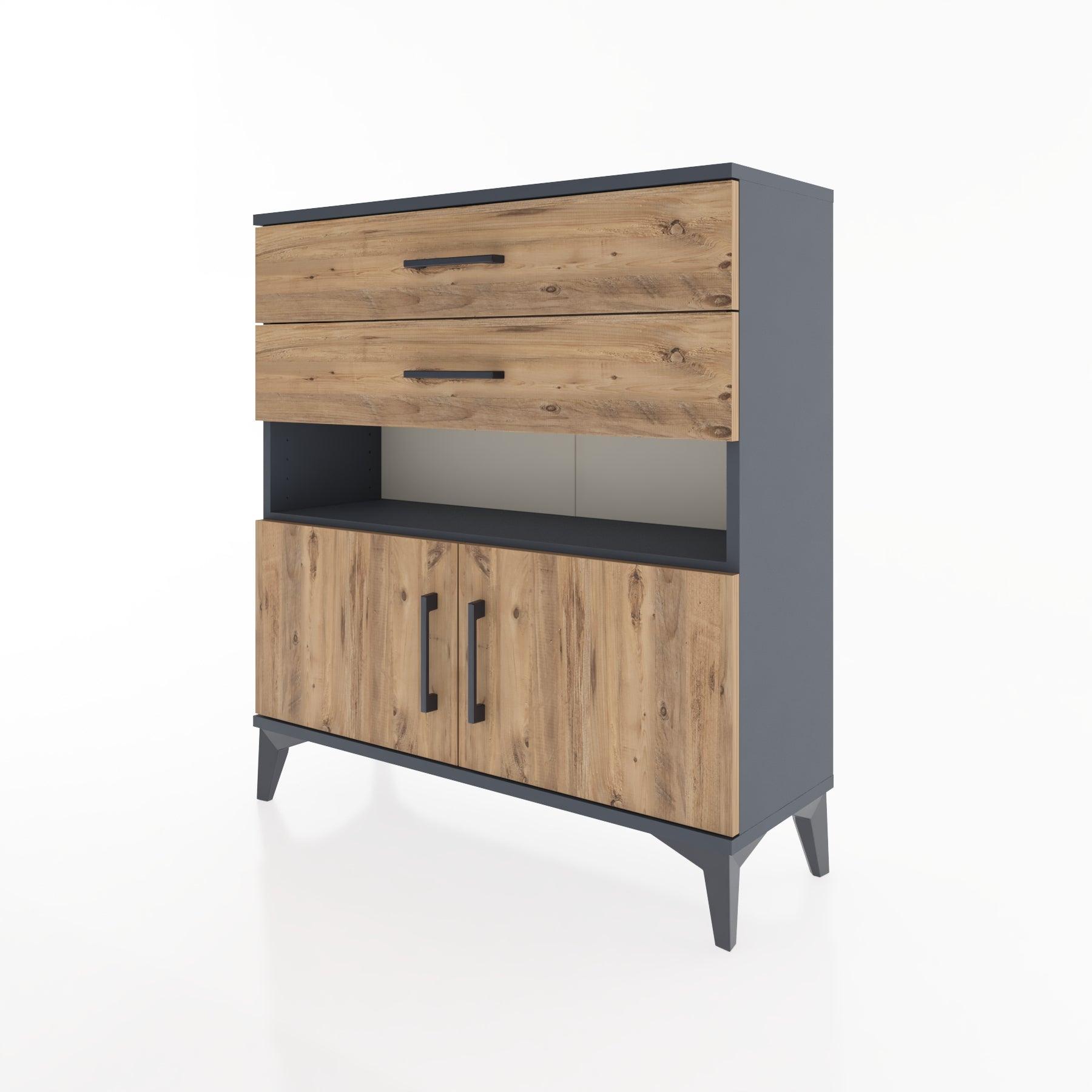 Woodntry Modular Dresser Anthracite 88x30x84 cm Functional F27-2