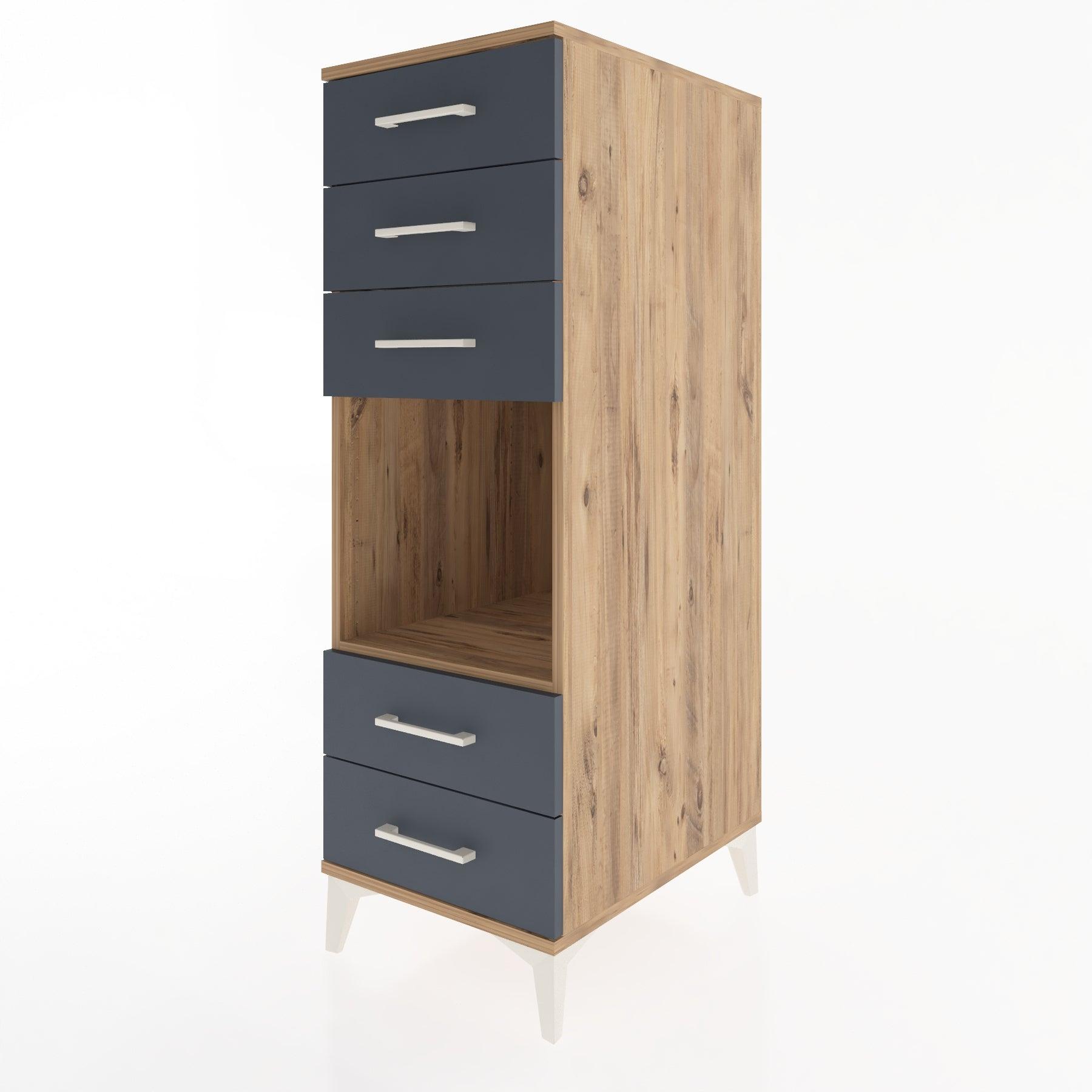 Woodntry Modular Cabinet Pine 44x59x122 cm with Drawers and Shelves CR127-3