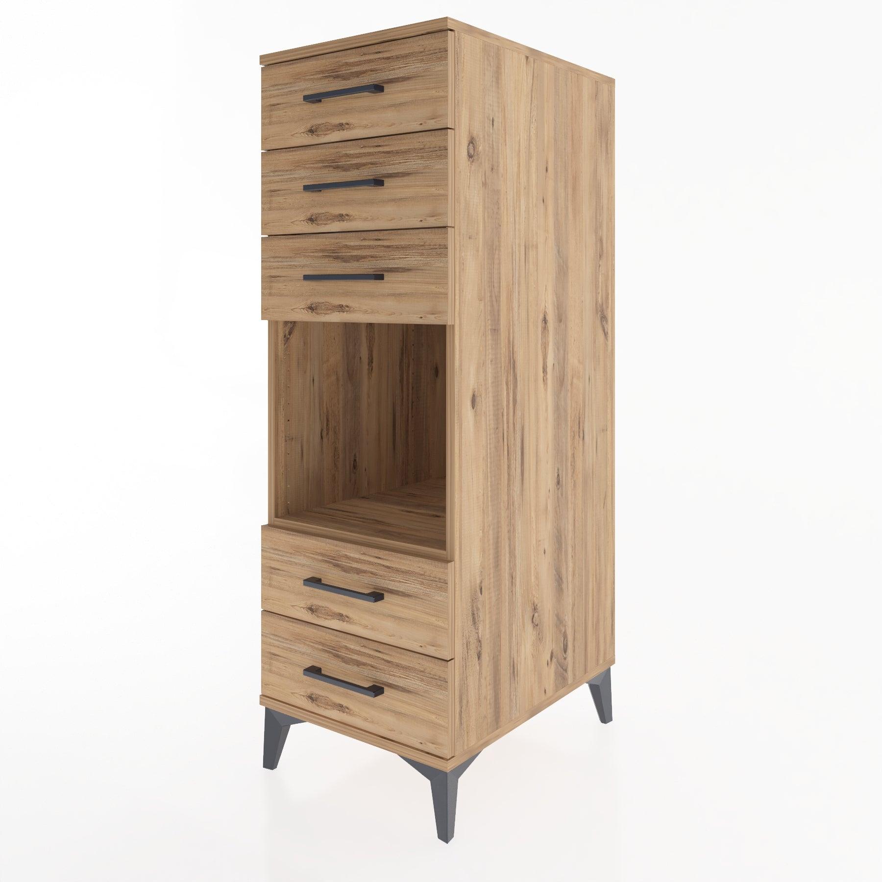 Woodntry Modular Cabinet Pine 44x59x122 cm with Drawers and Shelves CR127-3