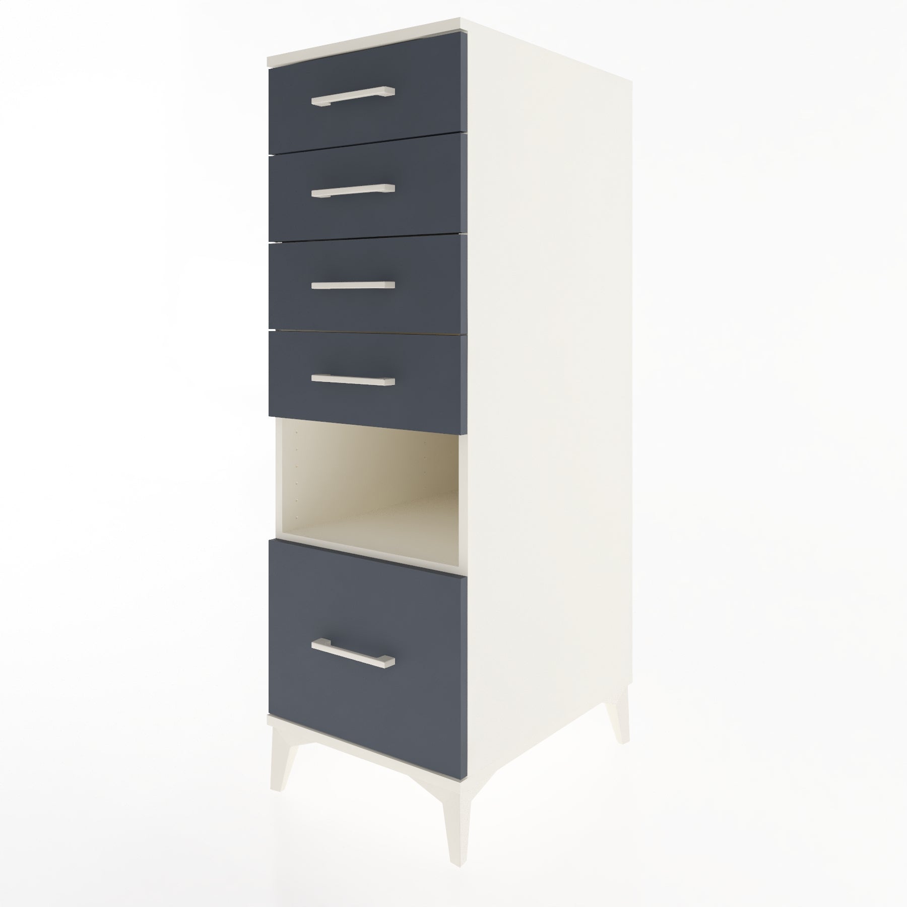 Woodntry Modular Cabinet Moonstone 44x59x122 cm with Drawers and Shelves CR78-1