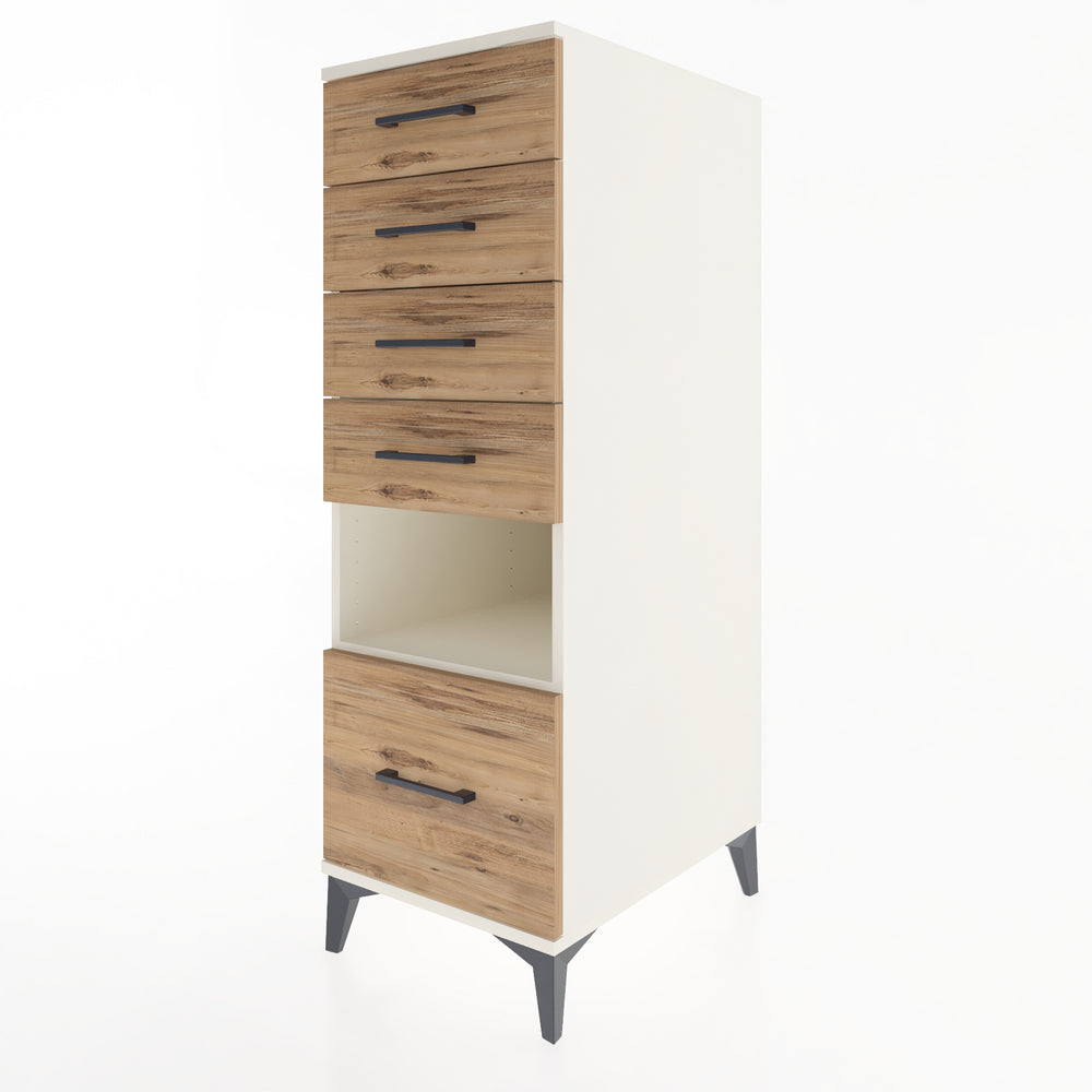 Woodntry Modular Cabinet Moonstone 44x59x122 cm with Drawers and Shelves CR78-1