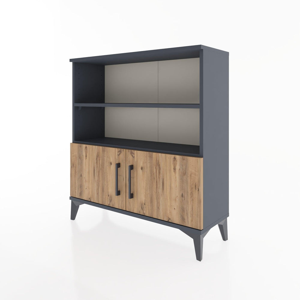 Woodntry Modüler Şifonyer Antrasit 88x30x84 cm Kapaklı ve Raflı KR28-2