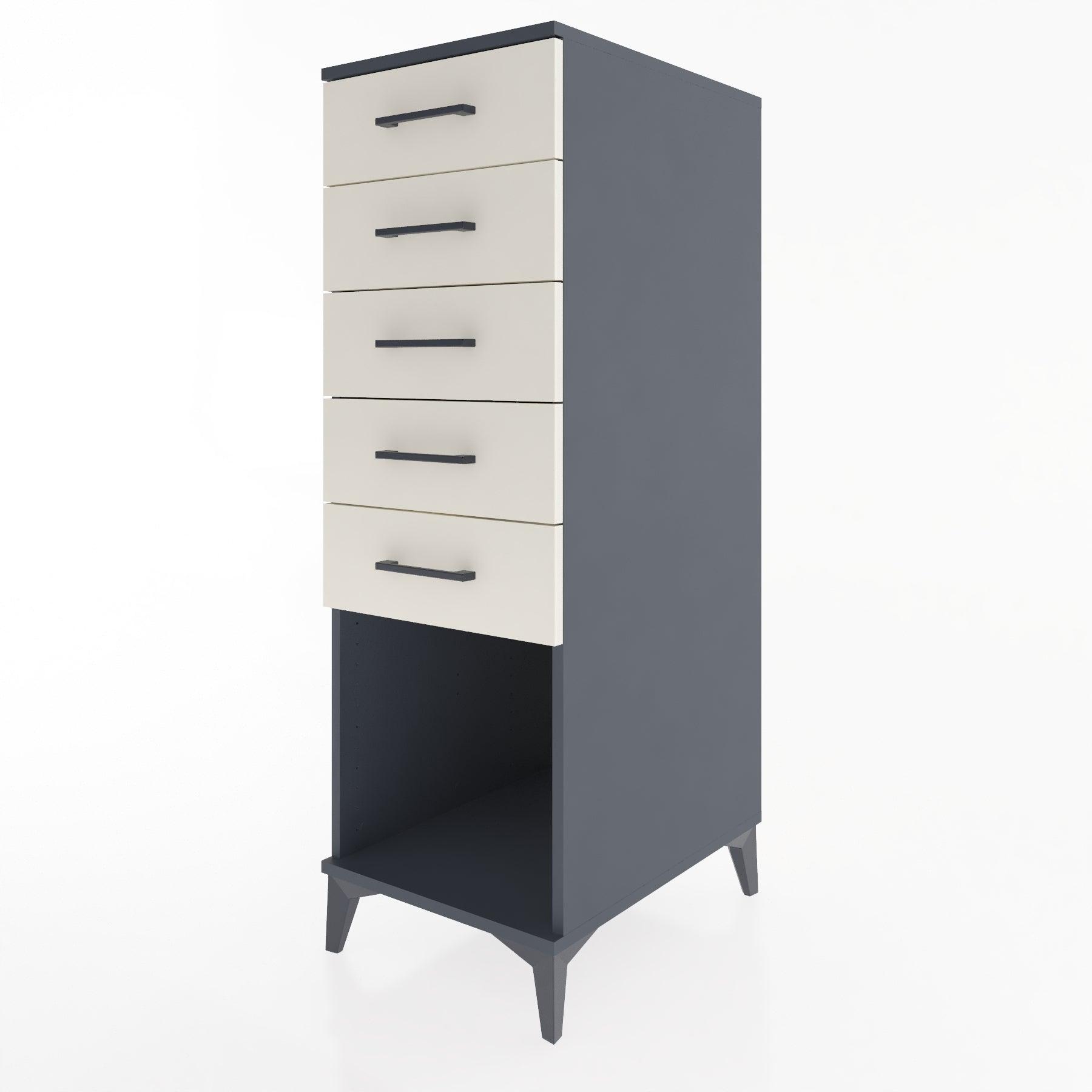 Woodntry Modular Cabinet Anthracite 44x59x122 cm with Drawers and Shelves CR128-2