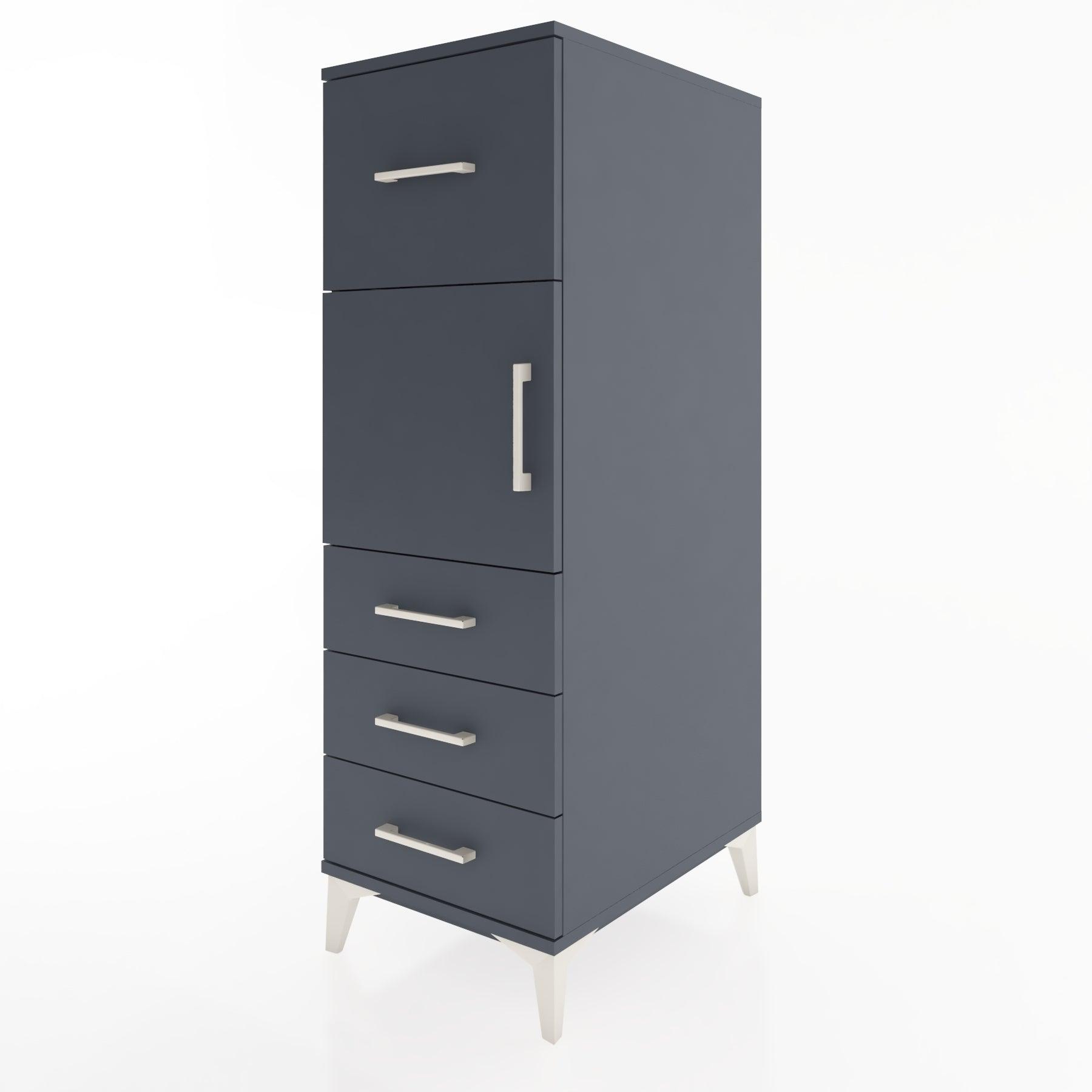 Woodntry Modular Cabinet Anthracite 44x30x122 cm with Doors and Drawers KC28-2