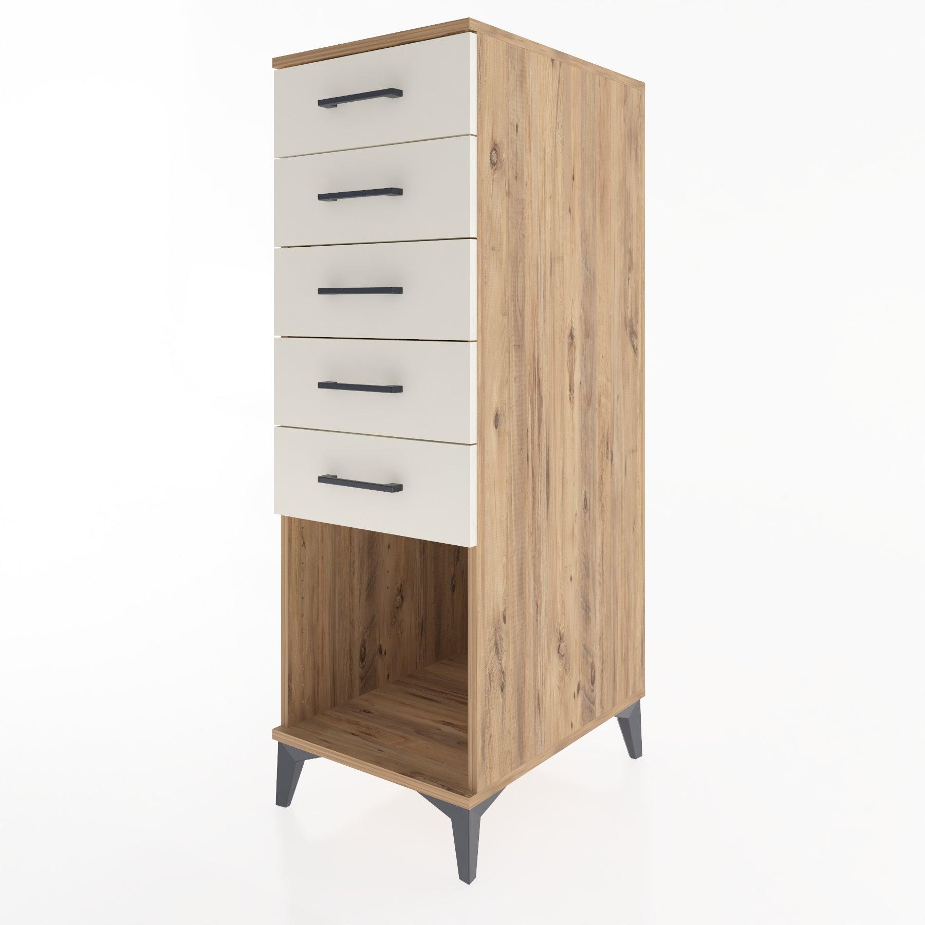 Woodntry Modular Cabinet Pine 44x59x122 cm with Drawers and Shelves CR128-3