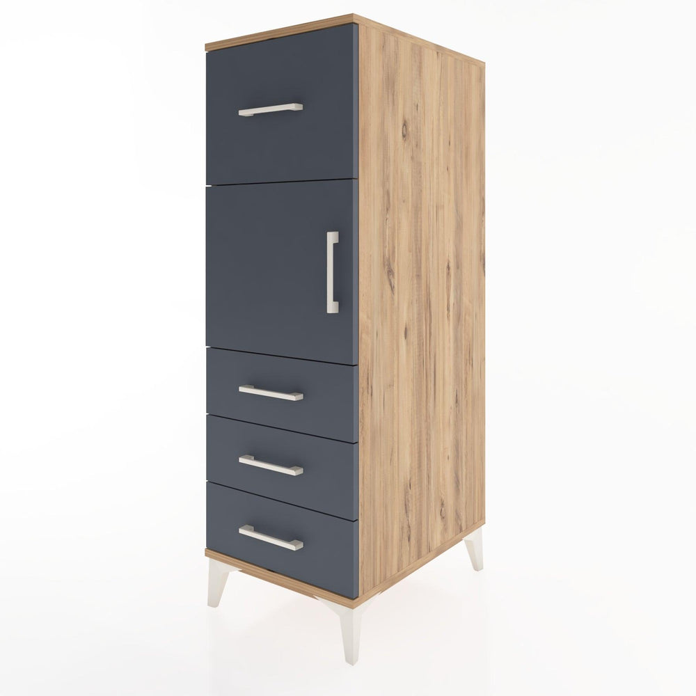 Woodntry Modular Cabinet Pine 44x30x122 cm with Doors and Drawers KC28-3