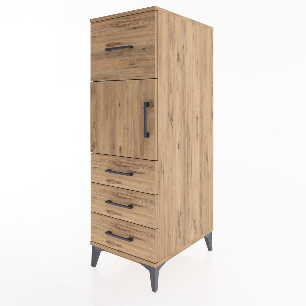 Woodntry Modular Cabinet Pine 44x30x122 cm with Doors and Drawers KC28-3