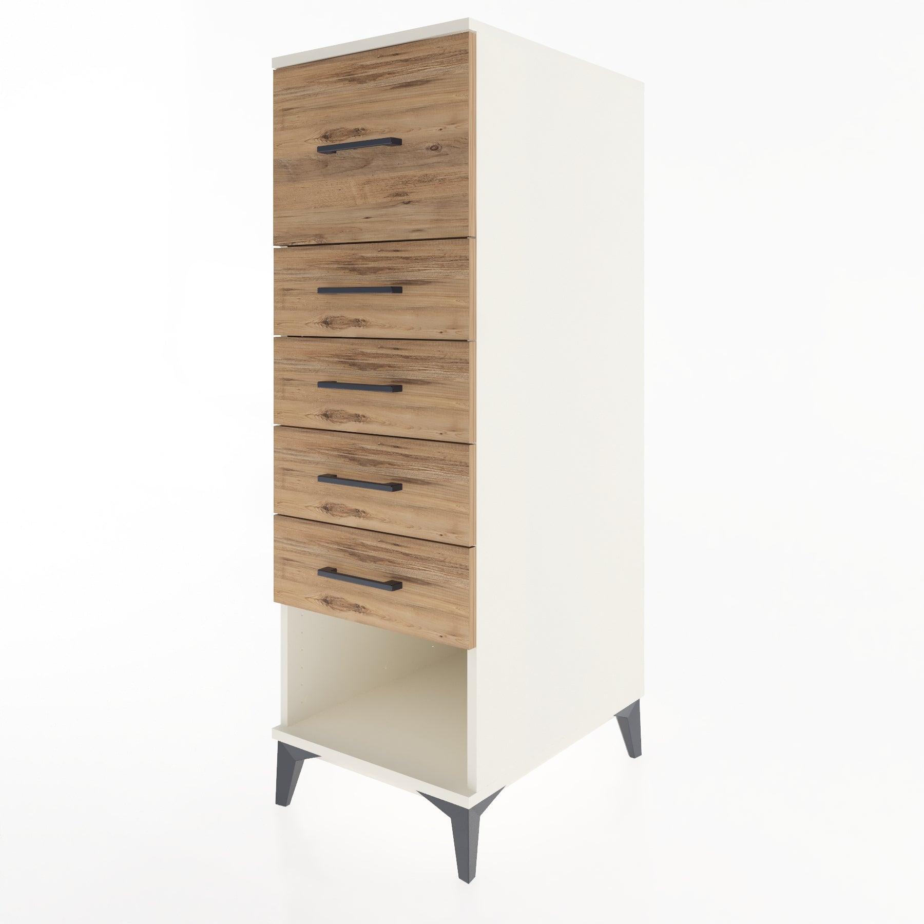Woodntry Modular Cabinet Moonstone 44x30x122 cm with Drawers and Shelves CR29-1