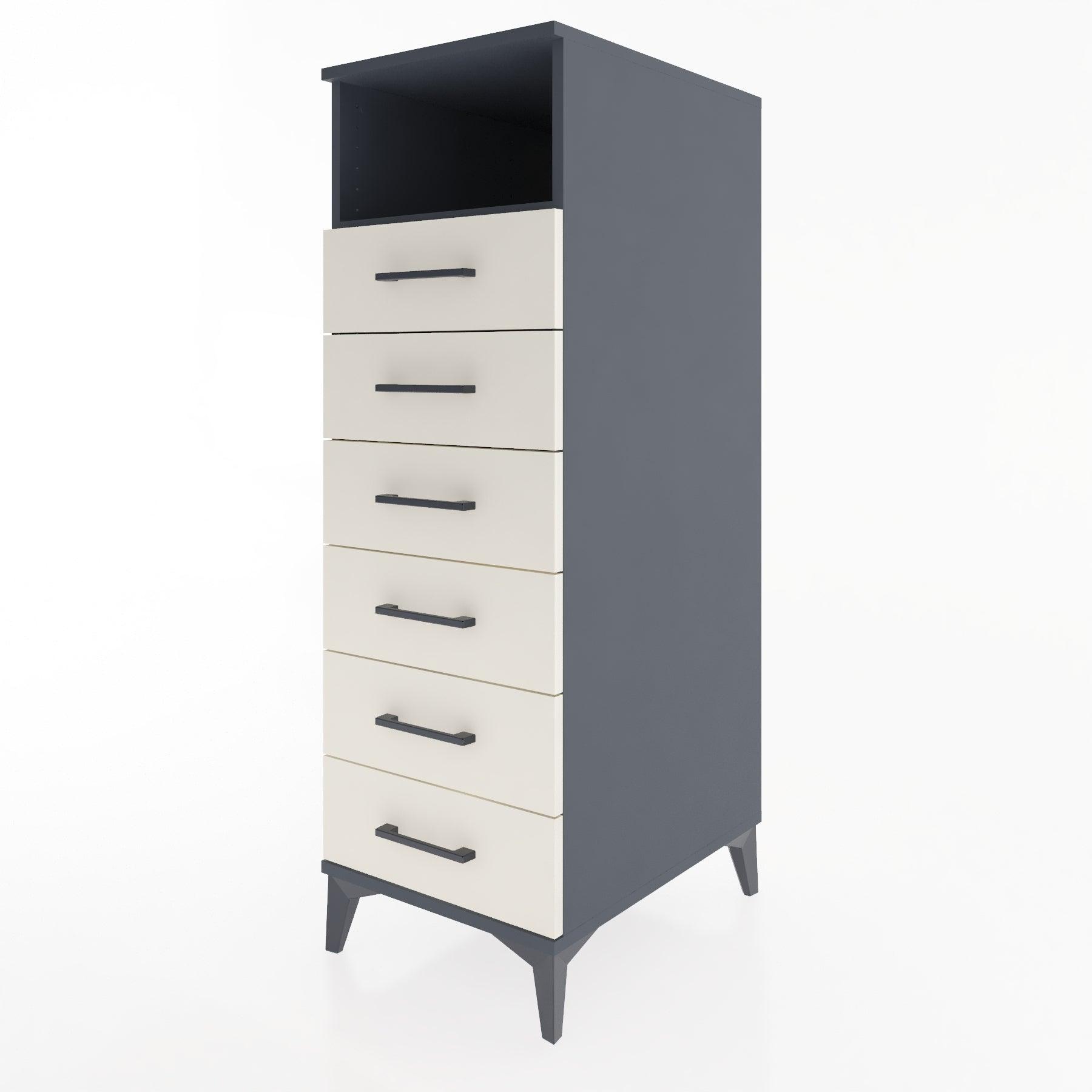 Woodntry Modular Cabinet Anthracite 44x59x122 cm with Drawers and Shelves CR129-2