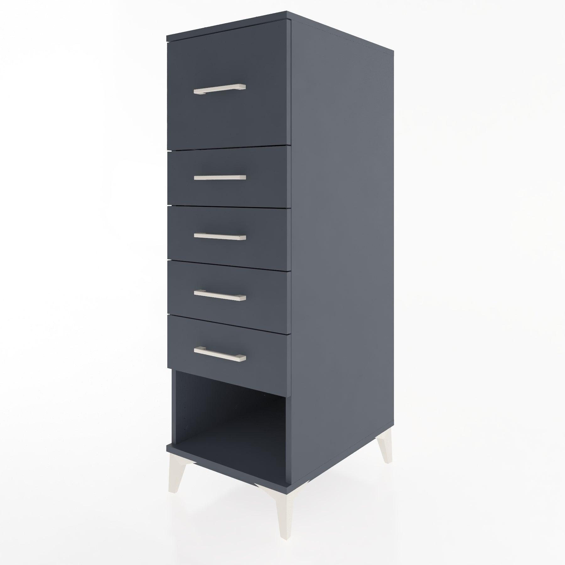 Woodntry Modular Cabinet Anthracite 44x30x122 cm with Drawers and Shelves CR29-2