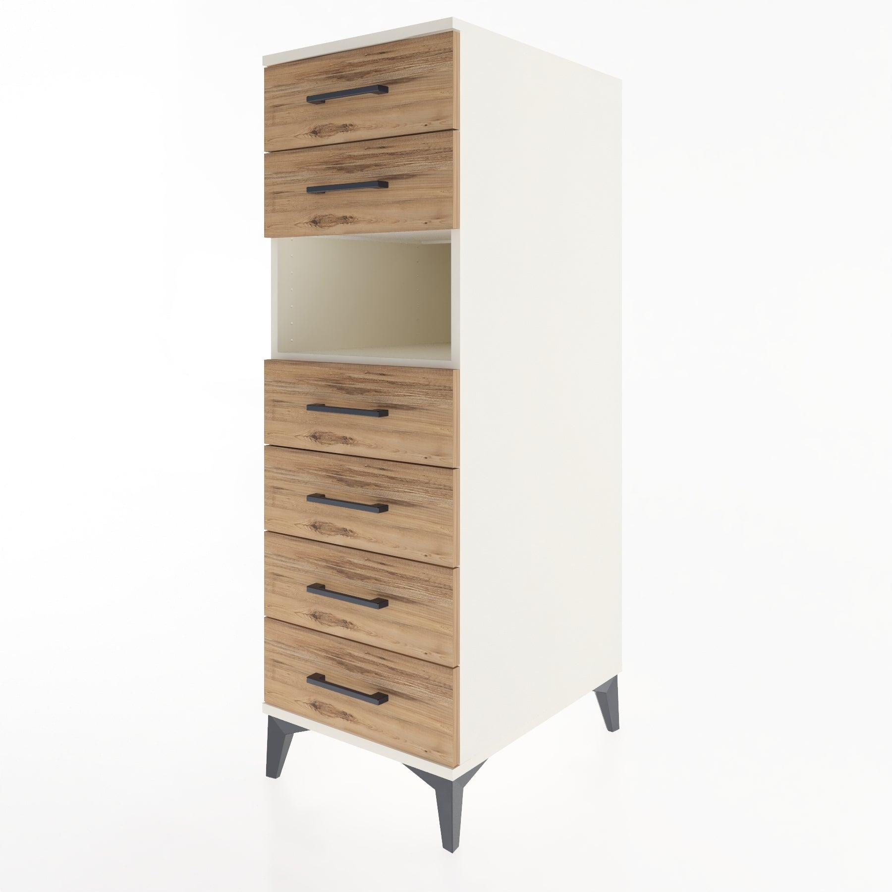 Woodntry Modular Cabinet Moonstone 44x59x122 cm with Drawers and Shelves CR130-1