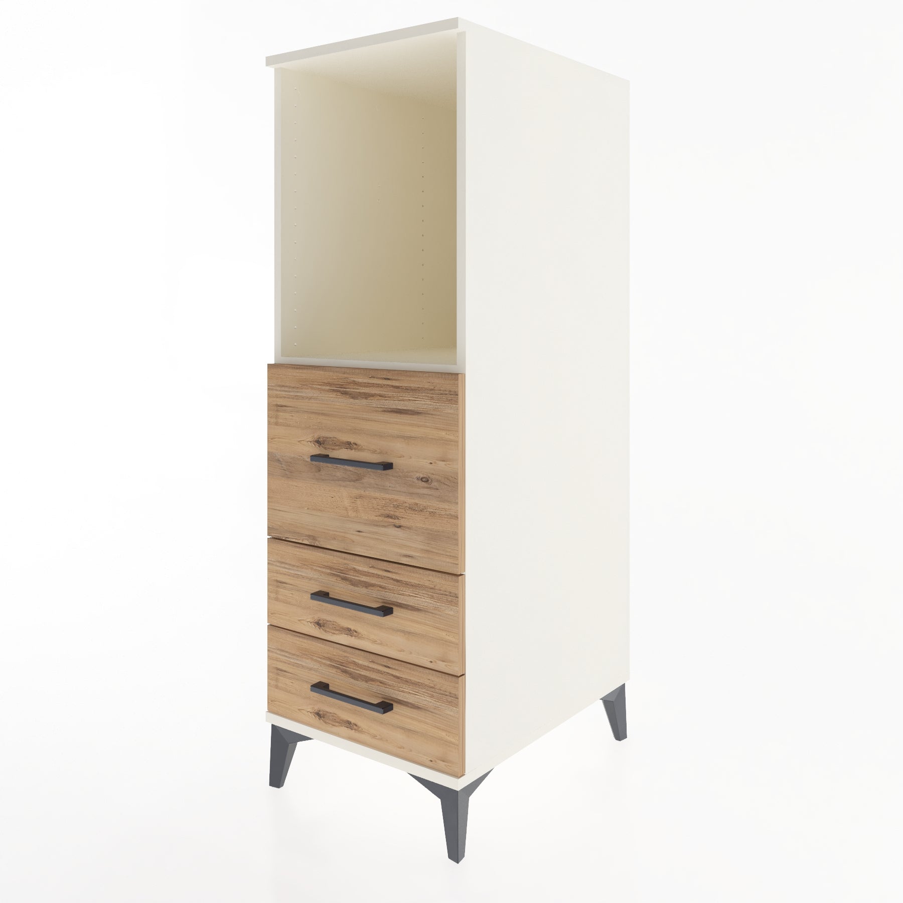 Woodntry Modular Cabinet Moonstone 44x59x122 cm with Drawers and Shelves CR80-1