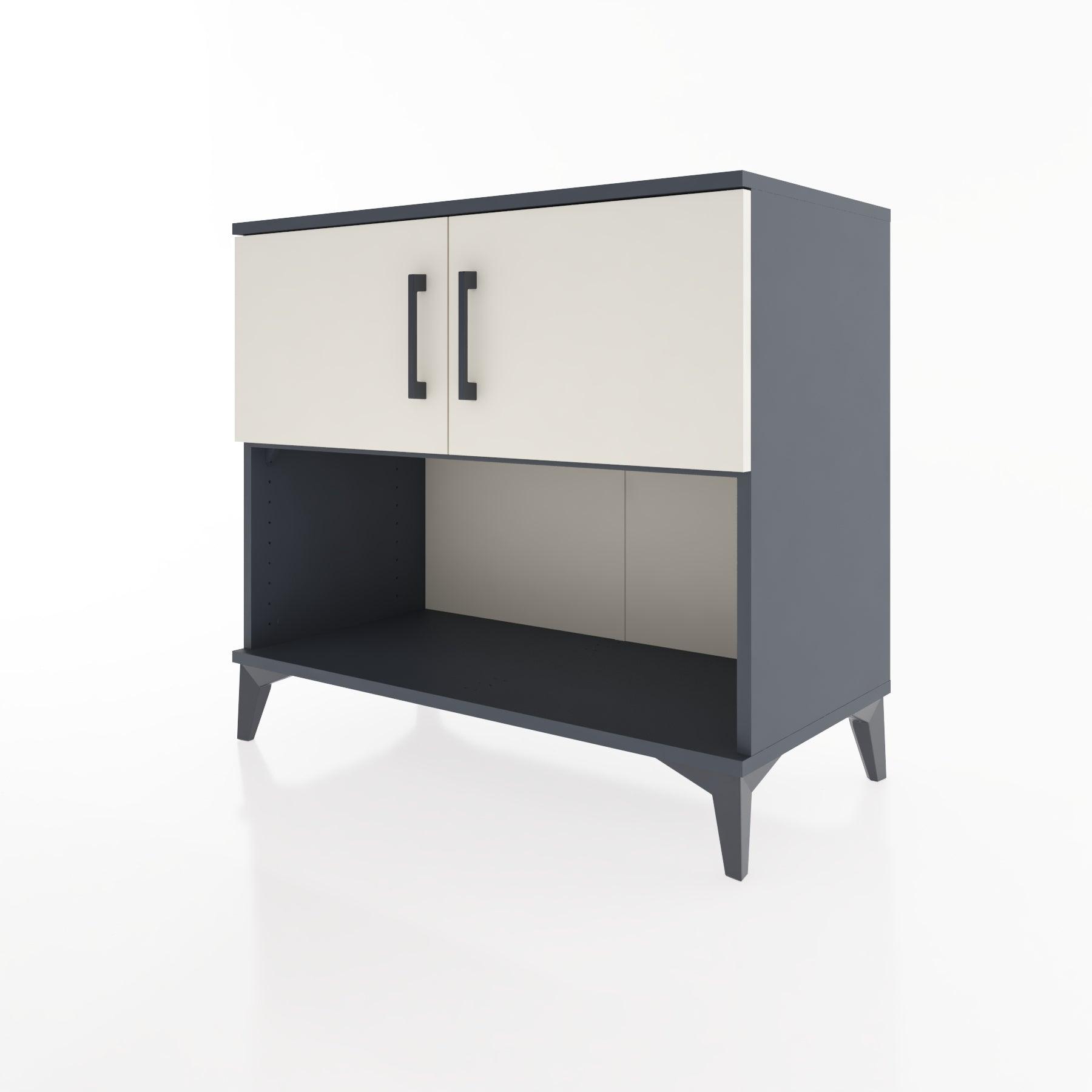 Woodntry Modüler Şifonyer Antrasit 88x44x68 cm Kapaklı ve Raflı KR30-2