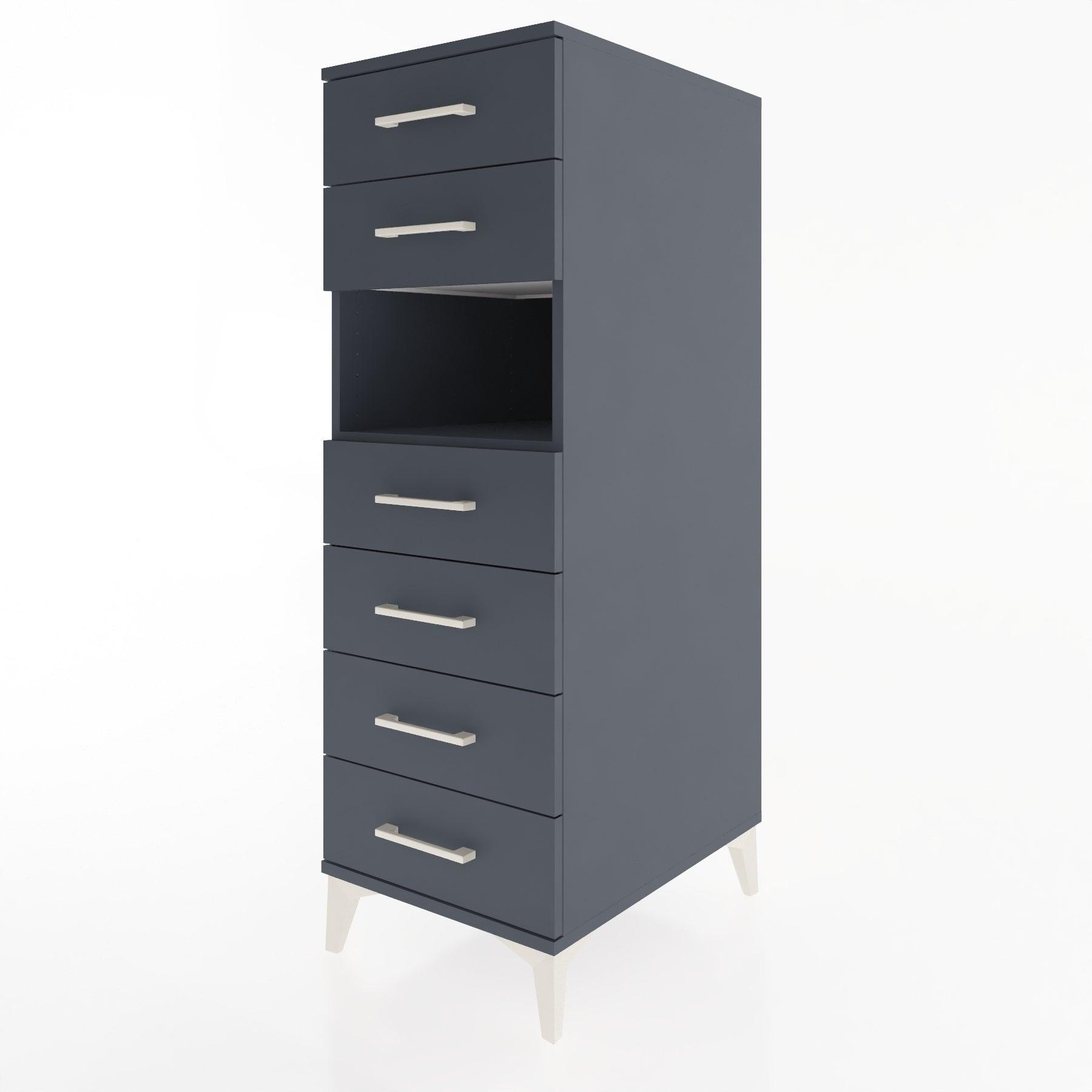 Woodntry Modular Cabinet Anthracite 44x59x122 cm with Drawers and Shelves CR130-2