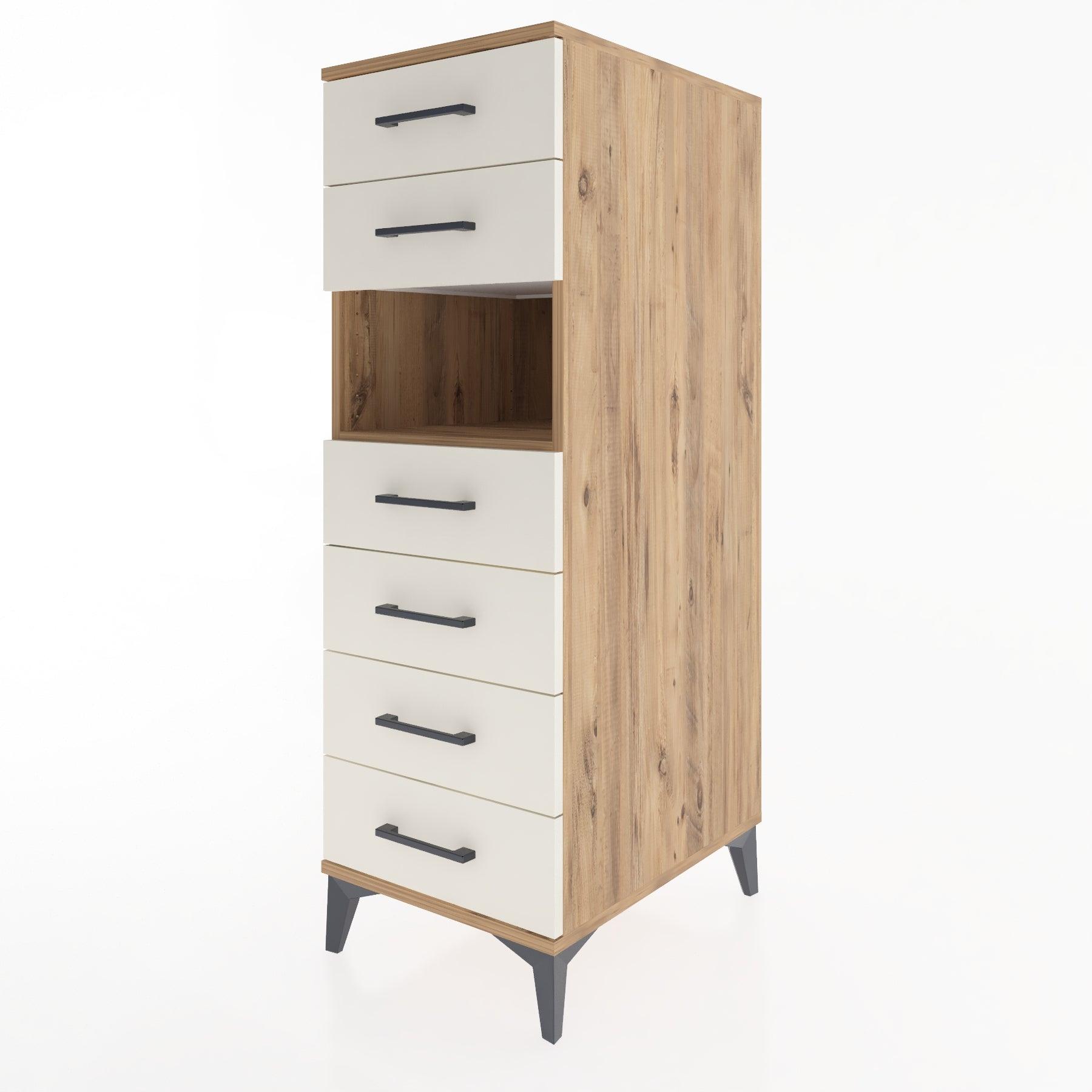 Woodntry Modular Cabinet Pine 44x59x122 cm with Drawers and Shelves CR130-3